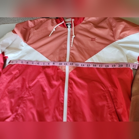 NWT Levi's Colorblock Hooded Jacket Pink/White Women's Size XL. - Picture 8 of 10